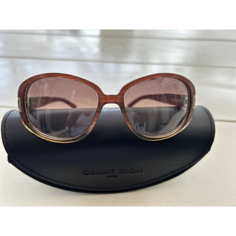 Celine Dion Eyes Sunglasses Brown Tortoise Oval Gradient CD5765-TO 58-15-130